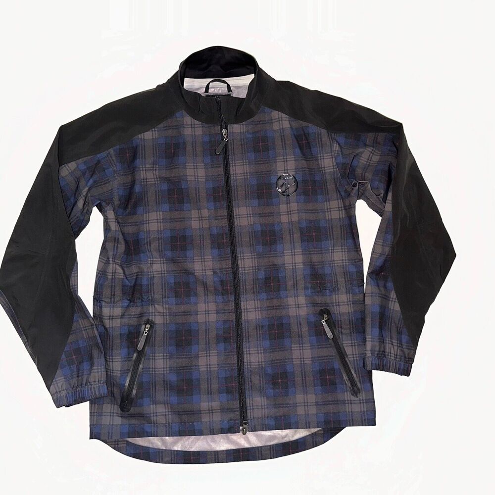Ian Poulter Design IJP Black Watch Plaid Golf Jacket Waterproof Mens Size Medium